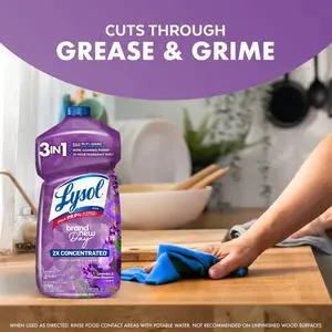 Lysol All Purpose Cleaner, 2X Concentrated Multi-Surface Disinfectant Floor Cleaner for Mopping Solution, for Bathroom & Kitchen, Lavender & Cotton Blossom, 28 fl oz Lysol All Purpose Cleaner, 2X Concentrated Multi-Surface Disinfectant Floor Cleaner for Mopping Solution, for Bathroom & Kitchen, Lavender & Cotton Blossom, 28 fl oz