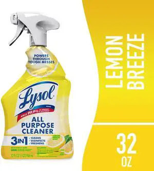 Lysol® All Purpose Cleaner Sanitizing and Disinfecting Spray Lemon Breeze Scent, 32 oz, Bottle Lysol® All Purpose Cleaner Sanitizing and Disinfecting Spray Lemon Breeze Scent, 32 oz, Bottle