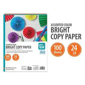 Pen+Gear Assorted Primary Copy Paper, 8.5" x 11", 24 lb, 100 Sheets Pen+Gear Assorted Primary Copy Paper, 8.5" x 11", 24 lb, 100 Sheets