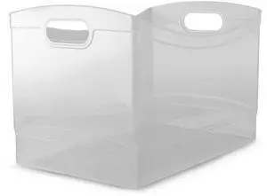 Mainstays Utility Storage Organizer Bin, Clear Plastic, Built-In Handles, 15 in x 10 in x 9.5 in Mainstays Utility Storage Organizer Bin, Clear Plastic, Built-In Handles, 15 in x 10 in x 9.5 in