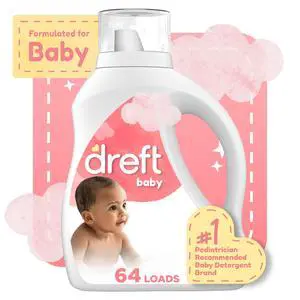 Dreft Liquid Laundry Detergent for Babies, Tackles 100% of Common Baby Stains, 84 fl oz, 64 Loads Dreft Liquid Laundry Detergent for Babies, Tackles 100% of Common Baby Stains, 84 fl oz, 64 Loads
