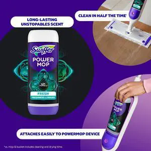 Swiffer PowerMop Solution with Unstopables Fresh Scent, Double Pack Swiffer PowerMop Solution with Unstopables Fresh Scent, Double Pack