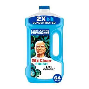 Mr. Clean 2X Concentrated Multi Surface, All Purpose Cleaner with Unstopables Fresh Scent, 64 fl oz Mr. Clean 2X Concentrated Multi Surface, All Purpose Cleaner with Unstopables Fresh Scent, 64 fl oz