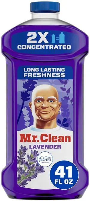 Mr. Clean 2X Concentrated Floor Cleaner, All Purpose Cleaner, Mop Soap, Lavender, 41 fl oz Mr. Clean 2X Concentrated Floor Cleaner, All Purpose Cleaner, Mop Soap, Lavender, 41 fl oz