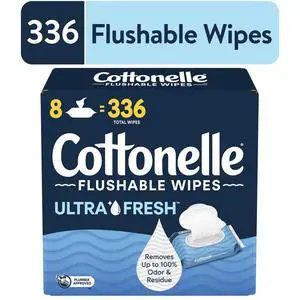 Cottonelle Ultra Fresh Flushable Wet Wipes, 8 Flip-Top Packs Cottonelle Ultra Fresh Flushable Wet Wipes, 8 Flip-Top Packs