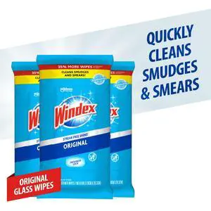 Windex Glass Window and Surface Pre-Moistened Wipes, Original, 38 Wipes, 3 Count Pack (114 Wipes Total) Windex Glass Window and Surface Pre-Moistened Wipes, Original, 38 Wipes, 3 Count Pack (114 Wipes Total)