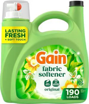 Gain, Liquid Laundry Fabric Softener, Laundry Conditioner, Long Lasting Scent, Softens, Freshness, Helps with Static & Wrinkles, Original Scent, 140 fl oz (Packaging May Vary) Gain, Liquid Laundry Fabric Softener, Laundry Conditioner, Long Lasting Scent, Softens, Freshness, Helps with Static & Wrinkles, Original Scent, 140 fl oz (Packaging May Vary)