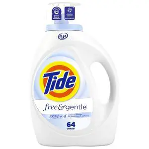 Tide Free & Gentle Liquid Laundry Detergent, 64Loads, 84Fl Oz Tide Free & Gentle Liquid Laundry Detergent, 64Loads, 84Fl Oz