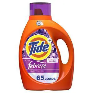 Tide Ultra Febreze Liquid Laundry Detergent, Spring and Renewal Scent, 92 fl oz, 65 Loads Tide Ultra Febreze Liquid Laundry Detergent, Spring and Renewal Scent, 92 fl oz, 65 Loads