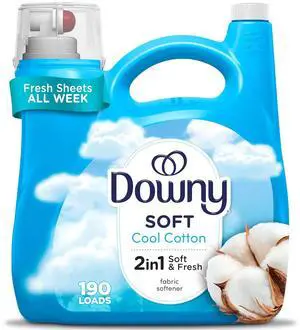 Downy Soft 2 in 1 Soft and Fresh Cool Cotton Liquid Fabric Softener, 140 fl oz, 190 Loads Downy Soft 2 in 1 Soft and Fresh Cool Cotton Liquid Fabric Softener, 140 fl oz, 190 Loads