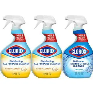 Clorox Disinfecting All-Purpose Cleaner and Bathroom Cleaner, Bleach Free, 32 fl oz Clorox Disinfecting All-Purpose Cleaner and Bathroom Cleaner, Bleach Free, 32 fl oz