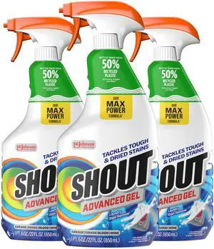 Shout Advanced Gel Laundry Stain Remover Spray 22oz (3-Pack) Shout Advanced Gel Laundry Stain Remover Spray 22oz (3-Pack)