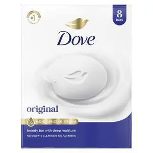 Dove Beauty Bar Soap Original 8 Count 3.75 oz with 1/4 Moisturizing Cream for Soft Smooth Skin Dove Beauty Bar Soap Original 8 Count 3.75 oz with 1/4 Moisturizing Cream for Soft Smooth Skin