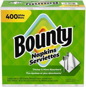 Bounty White Paper Napkins, 400Count Bounty White Paper Napkins, 400Count