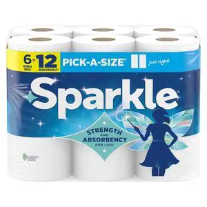 Sparkle Pick-A-Size Kitchen Paper Towels, 6 Double Rolls, 660 Sheets Sparkle Pick-A-Size Kitchen Paper Towels, 6 Double Rolls, 660 Sheets
