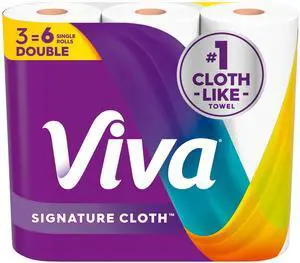 Viva Signature Cloth Paper Towels, 3 Double Rolls, 86 Sheets per Roll Viva Signature Cloth Paper Towels, 3 Double Rolls, 86 Sheets per Roll