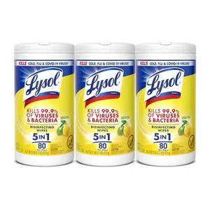 Lysol Disinfecting Wipes Multi-Surface Cleaner, Lemon, 80ct (3-Pack) Lysol Disinfecting Wipes Multi-Surface Cleaner, Lemon, 80ct (3-Pack)