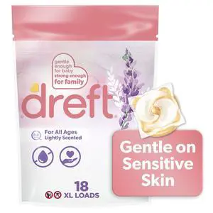 Dreft Laundry Detergent XL Pacs, Light Scent Lavender, 18 Count Dreft Laundry Detergent XL Pacs, Light Scent Lavender, 18 Count