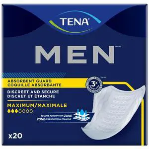 Tena Maximum Absorbency Incontinence Guards for Men, 20ct Tena Maximum Absorbency Incontinence Guards for Men, 20ct
