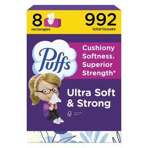 Puff Facial Tissues Ultra Soft Non-Lotion, 8 Rectangular Boxes, 124 Tissues per Box, for Allergies and Colds (Packaging May Vary) Puff Facial Tissues Ultra Soft Non-Lotion, 8 Rectangular Boxes, 124 Tissues per Box, for Allergies and Colds (Packaging May Vary)