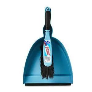 Great Value Blue Plastic Dust Broom and Pan Set Great Value Blue Plastic Dust Broom and Pan Set