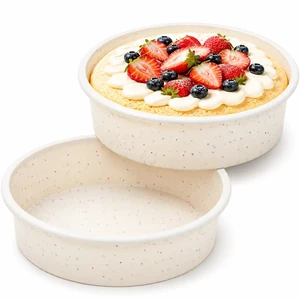 Vinino 6 Inch Round Cake Pans, 2 Pack Silicone Mold with Metal Frame Vinino 6 Inch Round Cake Pans, 2 Pack Silicone Mold with Metal Frame