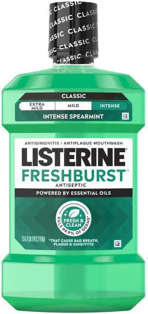 Listerine Freshburst Intense Antiseptic Mouthwash, Intense Spearmint, 1.5L Listerine Freshburst Intense Antiseptic Mouthwash, Intense Spearmint, 1.5L