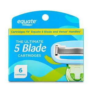 Equate Women's 5-Blade Cartridge Refills, 6 Count, for Equate 5-Blade and Gillette Venus Handles Equate Women's 5-Blade Cartridge Refills, 6 Count, for Equate 5-Blade and Gillette Venus Handles