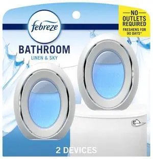 Febreze Linen & Sky Scent Odor-Fighting Bathroom Air Freshener, 2 Count Febreze Linen & Sky Scent Odor-Fighting Bathroom Air Freshener, 2 Count
