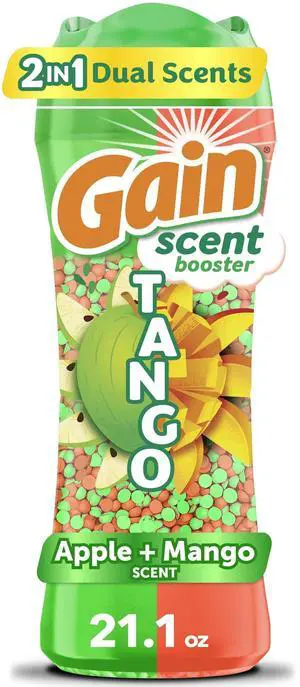 Gain Tango 2-in-1 In-Wash Scent Booster Laundry Scent Beads, Dual Apple & Mango Scent, 21.1 oz Gain Tango 2-in-1 In-Wash Scent Booster Laundry Scent Beads, Dual Apple & Mango Scent, 21.1 oz
