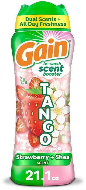 Gain Tango 2-in-1 In-Wash Scent Booster Laundry Scent Beads, Dual Strawberry & Shea Scent, 21.1 oz Gain Tango 2-in-1 In-Wash Scent Booster Laundry Scent Beads, Dual Strawberry & Shea Scent, 21.1 oz