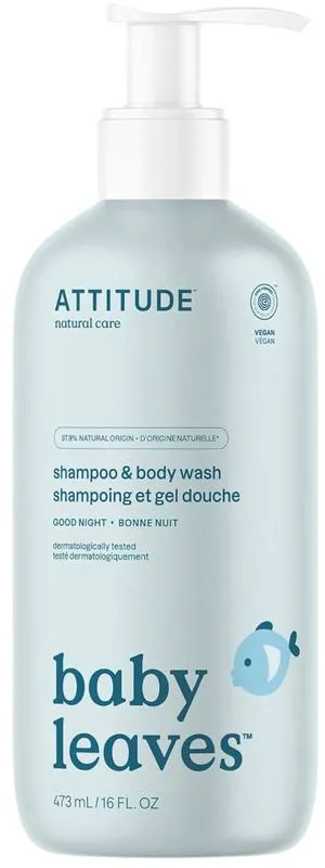 ATTITUDE Baby 2-in-1 Shampoo and Body Wash, Good Night, EWG Verified, Dermatologically Tested, Vegan, 16 Fl Oz ATTITUDE Baby 2-in-1 Shampoo and Body Wash, Good Night, EWG Verified, Dermatologically Tested, Vegan, 16 Fl Oz