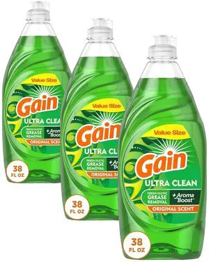 Gain Ultra Dish Soap, Original Scent, 38Fl Oz (Pack of 3) Gain Ultra Dish Soap, Original Scent, 38Fl Oz (Pack of 3)