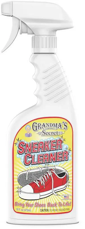 Grandma's Secret Shoe Cleaner 16 oz - Stain Remover Spray for Rubber, Canvas, Leather, Sneakers, Outdoor Shoes, Slippers, Moccasins Grandma's Secret Shoe Cleaner 16 oz - Stain Remover Spray for Rubber, Canvas, Leather, Sneakers, Outdoor Shoes, Slippers, Moccasins