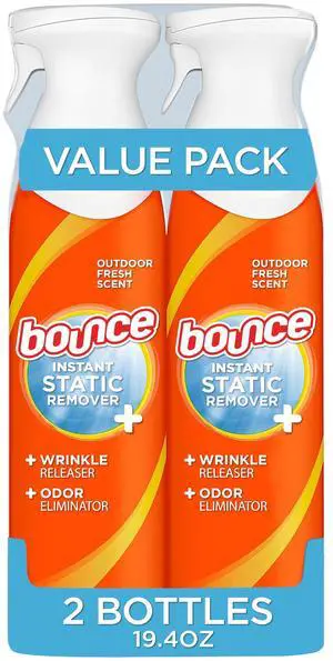 Bounce Rapid Touch-Up 3 in 1 Wrinkle Releaser Clothing Spray, Fabric Refresher, Odor Eliminator & Anti Static, 9.7 oz, Pack of 2 Bounce Rapid Touch-Up 3 in 1 Wrinkle Releaser Clothing Spray, Fabric Refresher, Odor Eliminator & Anti Static, 9.7 oz, Pack of 2