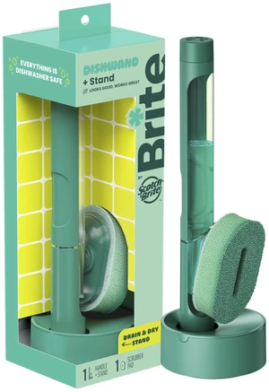 Scotch-Brite Brite Fillable Dishwand with Drain + Dry Stand and Soap Dispenser, 1-Pack Scotch-Brite Brite Fillable Dishwand with Drain + Dry Stand and Soap Dispenser, 1-Pack