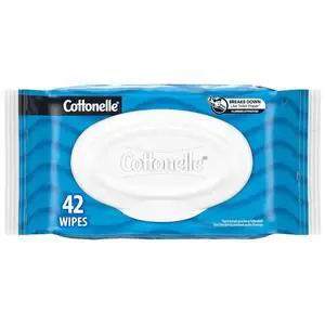 Cottonelle Flushable Wet Wipes for Adults, 1 Flip-Top Pack, 42 Wipes, Alcohol-Free, Plastic Free Cottonelle Flushable Wet Wipes for Adults, 1 Flip-Top Pack, 42 Wipes, Alcohol-Free, Plastic Free