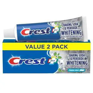 Crest Cavity & Tartar Protection Toothpaste, Whitening Baking Soda & Peroxide, 5.7 Ounce (Pack of 2) Crest Cavity & Tartar Protection Toothpaste, Whitening Baking Soda & Peroxide, 5.7 Ounce (Pack of 2)
