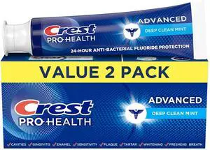 Crest Pro-Health Advanced Deep Clean Mint Toothpaste, 2 Count (Pack of 1) Crest Pro-Health Advanced Deep Clean Mint Toothpaste, 2 Count (Pack of 1)