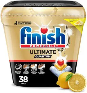 Finish Ultimate Quantum Dishwasher Pods, Lemon Scent, 38 Count Finish Ultimate Quantum Dishwasher Pods, Lemon Scent, 38 Count