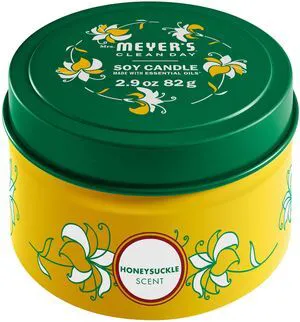 Mrs. Meyer's Clean Day 2.9oz Soy Tin Candle, Honeysuckle, 12 Hour Burn Time, Soy Wax and Essential Oils Mrs. Meyer's Clean Day 2.9oz Soy Tin Candle, Honeysuckle, 12 Hour Burn Time, Soy Wax and Essential Oils