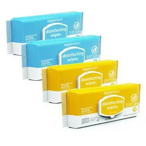 Amazon Basics Disinfecting Wipes, Lemon & Fresh Air Scent, Multi-Surface, Sanitizes, Cleans, Disinfects, Deodorizes, 320 Count (4 Packs of 80) Amazon Basics Disinfecting Wipes, Lemon & Fresh Air Scent, Multi-Surface, Sanitizes, Cleans, Disinfects, Deodorizes, 320 Count (4 Packs of 80)
