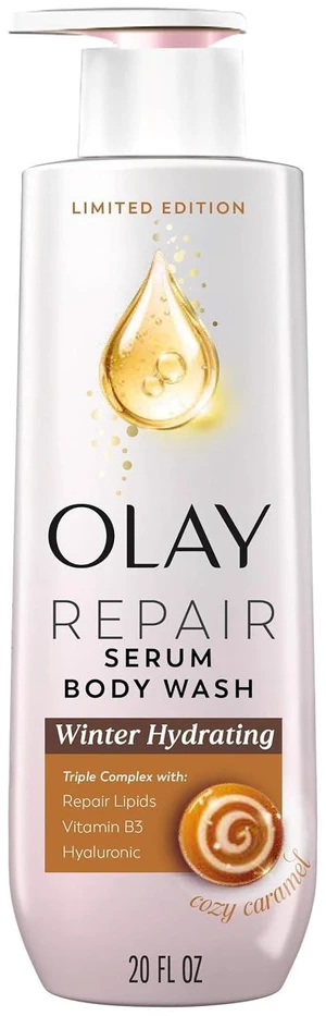 Olay Winter Repair Serum Body Wash, 20fl oz, 24HR Long Lasting Rich Hydration, Triple Complex, Winter Barrier Repair, Limited Edition Cozy Caramel Scent Olay Winter Repair Serum Body Wash, 20fl oz, 24HR Long Lasting Rich Hydration, Triple Complex, Winter Barrier Repair, Limited Edition Cozy Caramel Scent