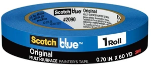 ScotchBlue Original Multi-Surface Painter's Tape, 0.70in x 60yd, 1 Roll, Blue ScotchBlue Original Multi-Surface Painter's Tape, 0.70in x 60yd, 1 Roll, Blue