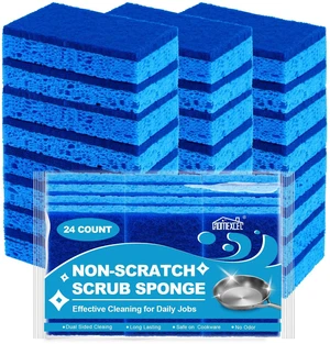 HOMEXCEL 24 Pack Non Scratch Scrub Dish Sponges for Kitchen HOMEXCEL 24 Pack Non Scratch Scrub Dish Sponges for Kitchen