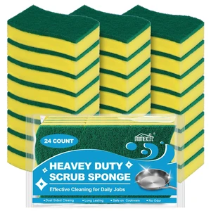 HOMEXCEL 24PK Heavy Duty Dish Scrubber Sponges for Kitchen HOMEXCEL 24PK Heavy Duty Dish Scrubber Sponges for Kitchen