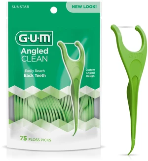 GUM Angled Clean Dental Floss Picks Fresh Mint 75 Count GUM Angled Clean Dental Floss Picks Fresh Mint 75 Count