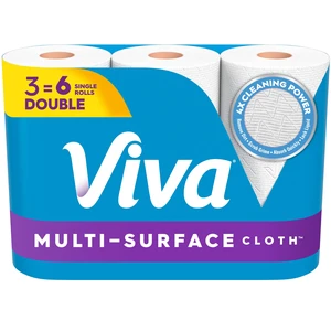 Viva Multi-Surface Cloth Paper Towels, 3 Double Rolls, 110 Sheets per Roll Viva Multi-Surface Cloth Paper Towels, 3 Double Rolls, 110 Sheets per Roll