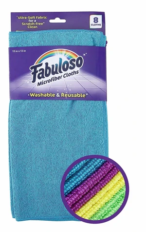 Fabuloso Microfiber Cleaning Cloths, 8 Count, 13x13, Purple, for Home & Car Fabuloso Microfiber Cleaning Cloths, 8 Count, 13x13, Purple, for Home & Car