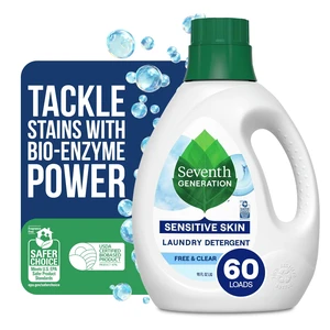 Seventh Generation Free & Clear Liquid Laundry Detergent, Fragrance Free, 90fl oz, 60Loads Seventh Generation Free & Clear Liquid Laundry Detergent, Fragrance Free, 90fl oz, 60Loads